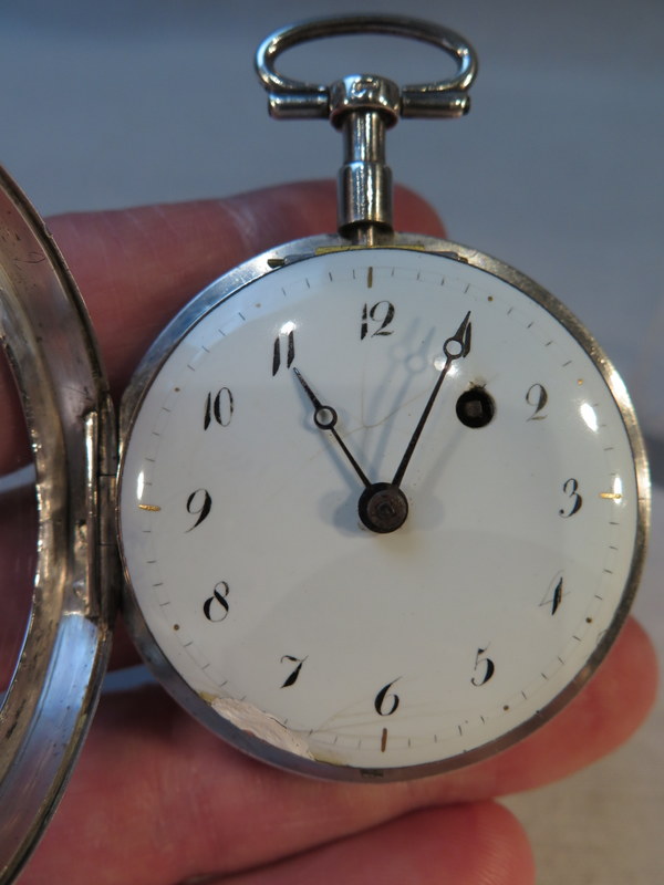 Montre Gousset Ancienne En Argent Massif XVIIIe/XIXe Siècle - Mouvement à Coq Mécanique - Très Bon état