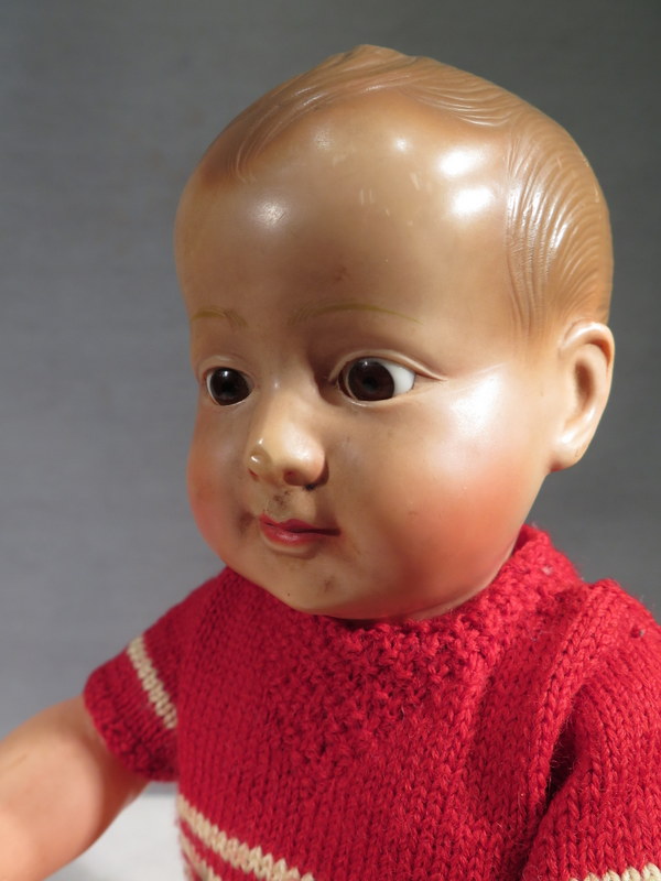Ancien baigneur poupée yeux dormeur & cils Tête d'aigle Petit