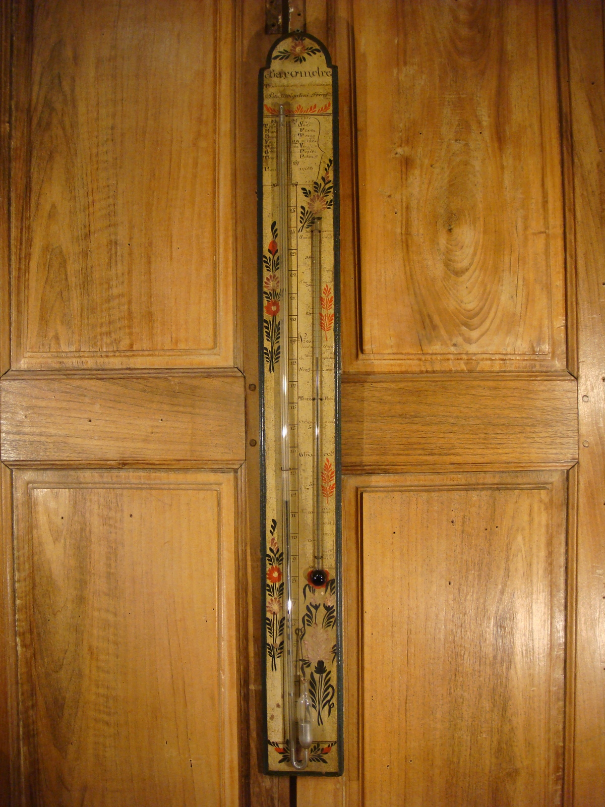 Thermomètre et baromètre avec cadre en bois, Objets décoratifs