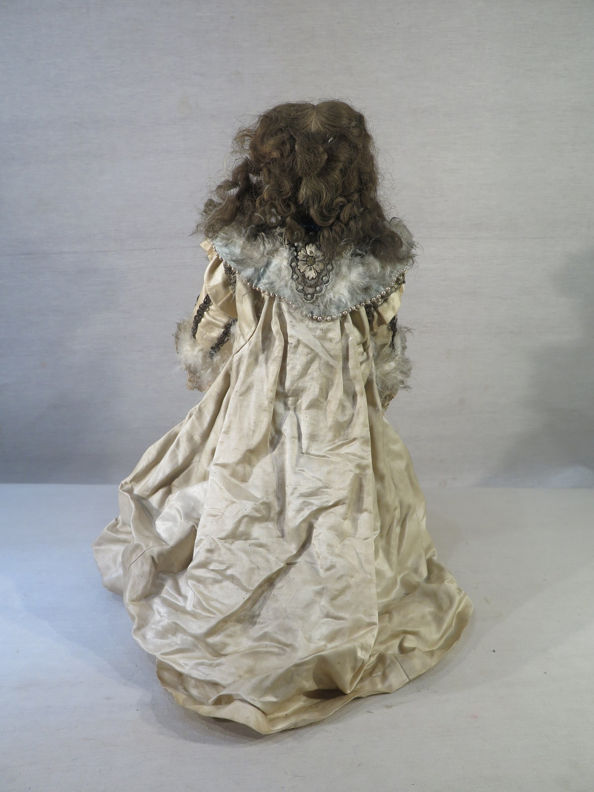 Ancienne Poupée GEBRUDER KUHNLENK Tête Porcelaine Yeux Bleus Bouche Ouverte - 40 Cm