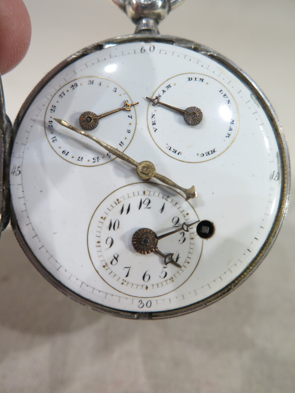 Montre à Gousset Ancienne Homme En Argent Massif Ciselé - Style Napoléon/Empire, Début XIXe, Authentique Et Rare